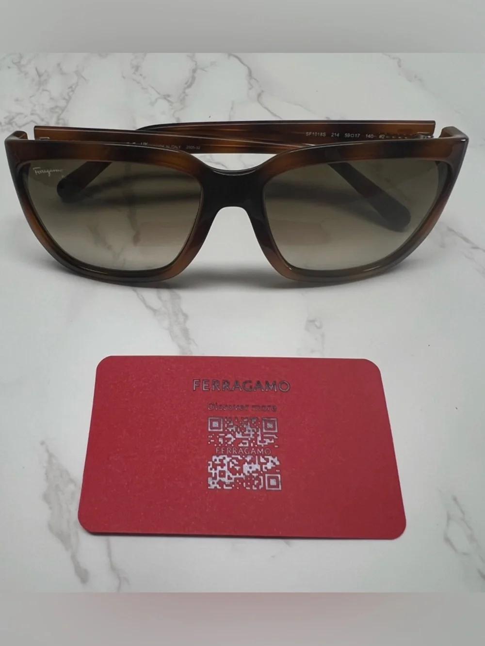 SALVATORE FERRAGAMO SF1018S Tortoise Square Sunglasses Brown Gradient NWOT Italy